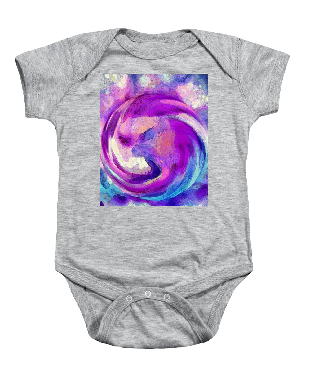 Abstract Baby Onesie featuring the digital art Aura Of Magic by Krissy Katsimbras