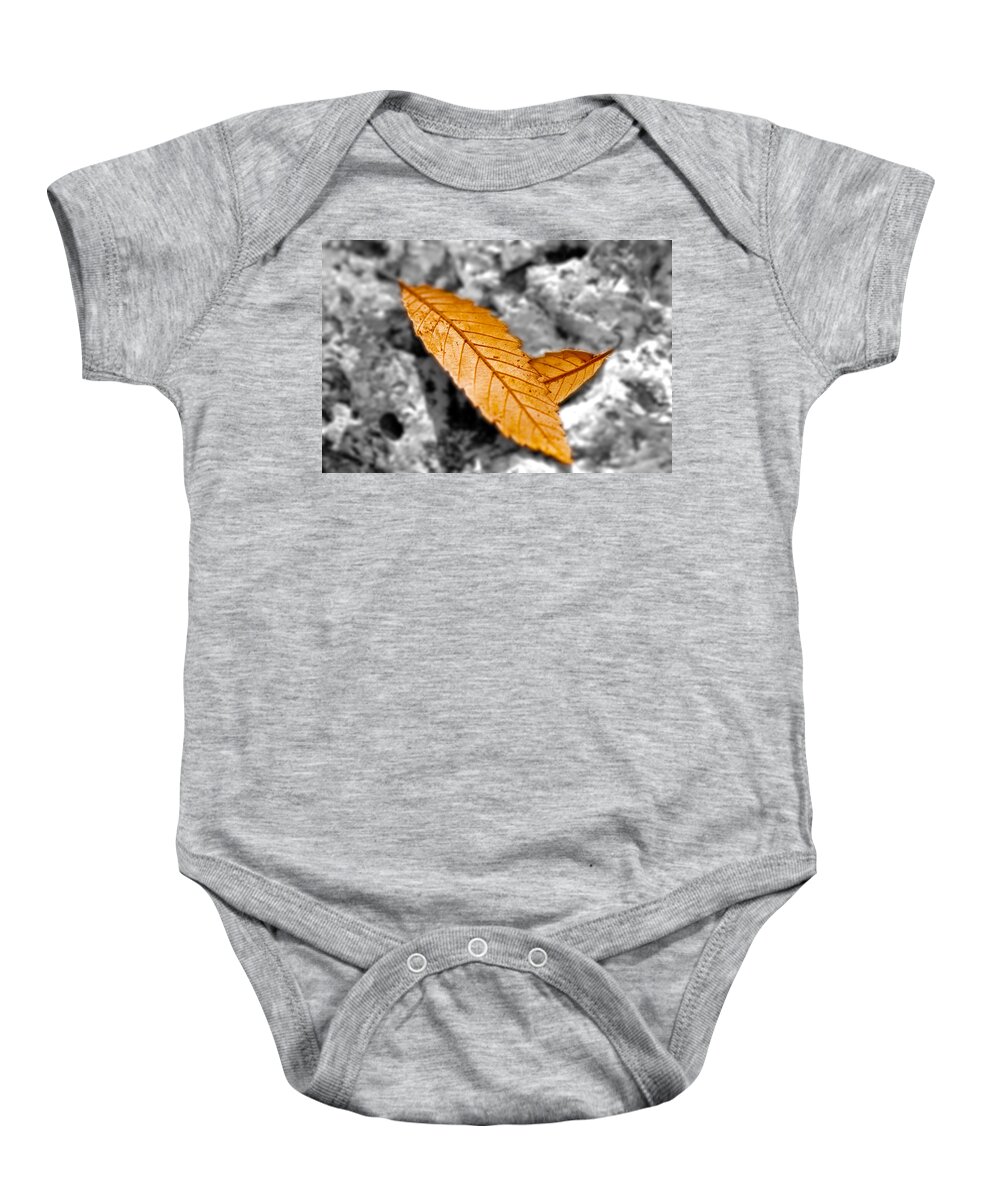 Autumn Baby Onesie featuring the photograph Autumn Leaves by Carole Lloyd
