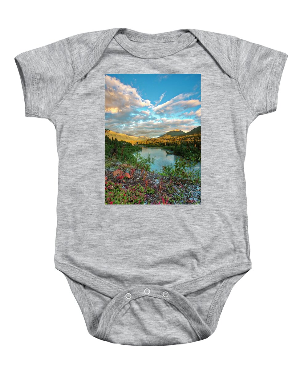 Alaska Baby Onesie featuring the photograph Autumn's Presence by Ed Boudreau