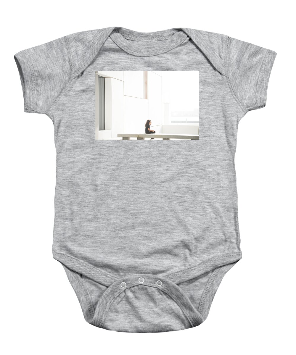 Woman Baby Onesie featuring the photograph Awaiting Collection by Alex Lapidus