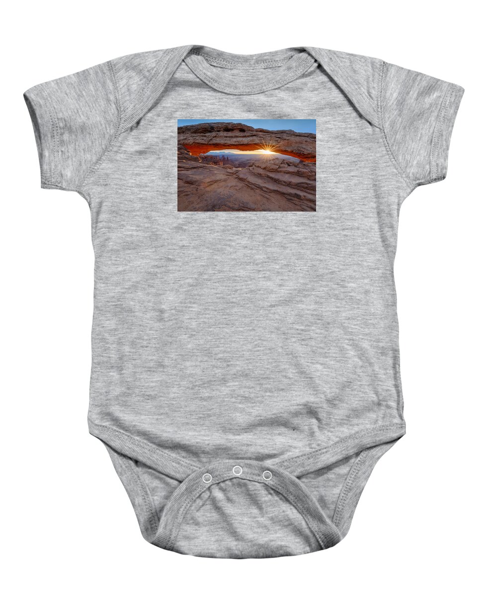 Arch Baby Onesie featuring the photograph Awakening at Mesa Arch by Denise Bush