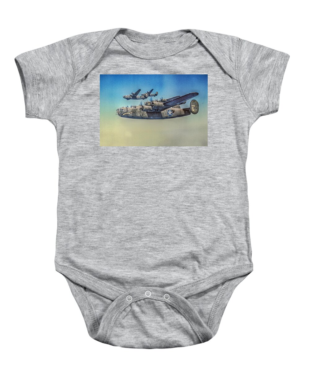 B-24 Liberator Bomber Baby Onesie featuring the photograph B-24 Liberator Bomber by Randy Steele