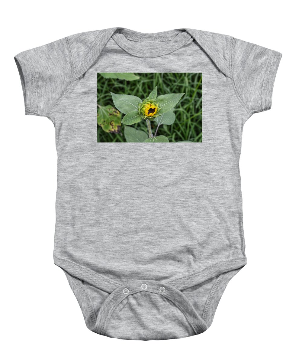 Sunflower Baby Onesie featuring the photograph Baby Sunflower by Joseph Caban