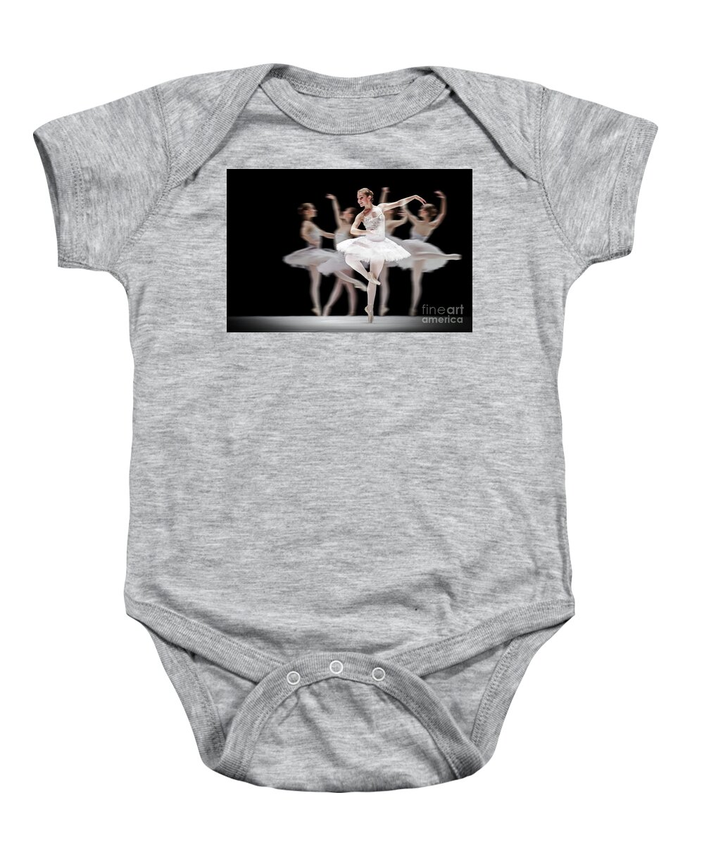 Ballet Baby Onesie featuring the photograph Ballet Dancer Dance Photography Long Exposure by Dimitar Hristov