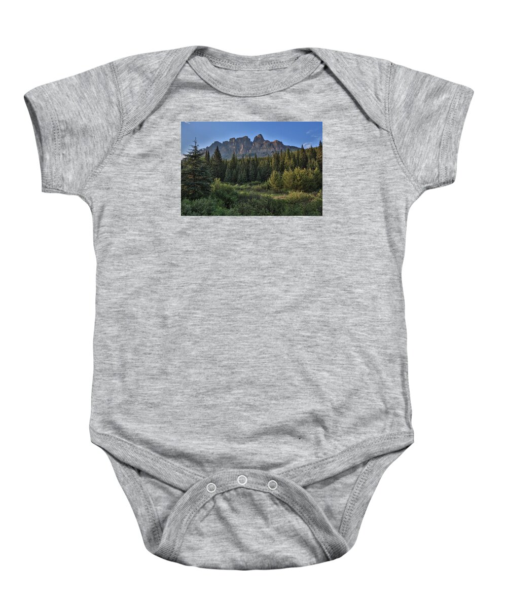 Sam Amato Photography Baby Onesie featuring the photograph Banff Mountains by Sam Amato