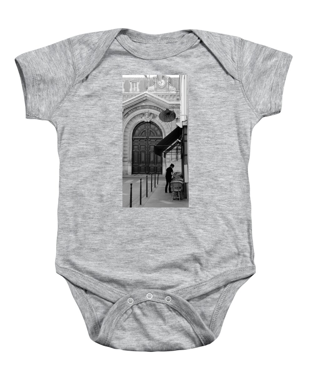 Paris Baby Onesie featuring the photograph Bank of France 1b by Andrew Fare