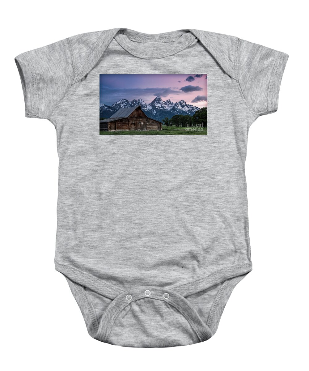 Norman Barn Baby Onesie featuring the photograph Barn at first light by Rudy Viereckl