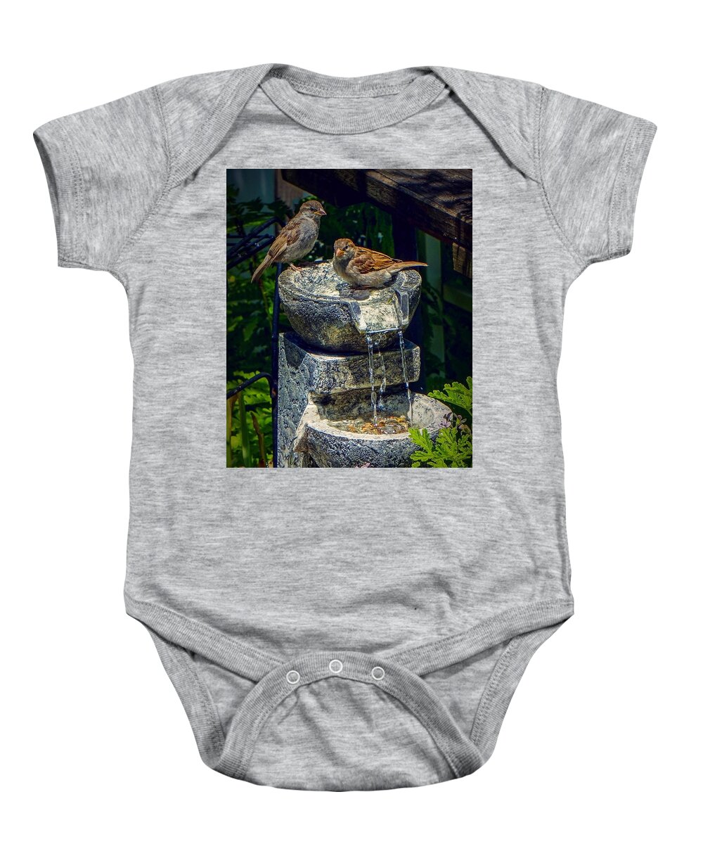  Baby Onesie featuring the photograph Bath time by Kendall McKernon