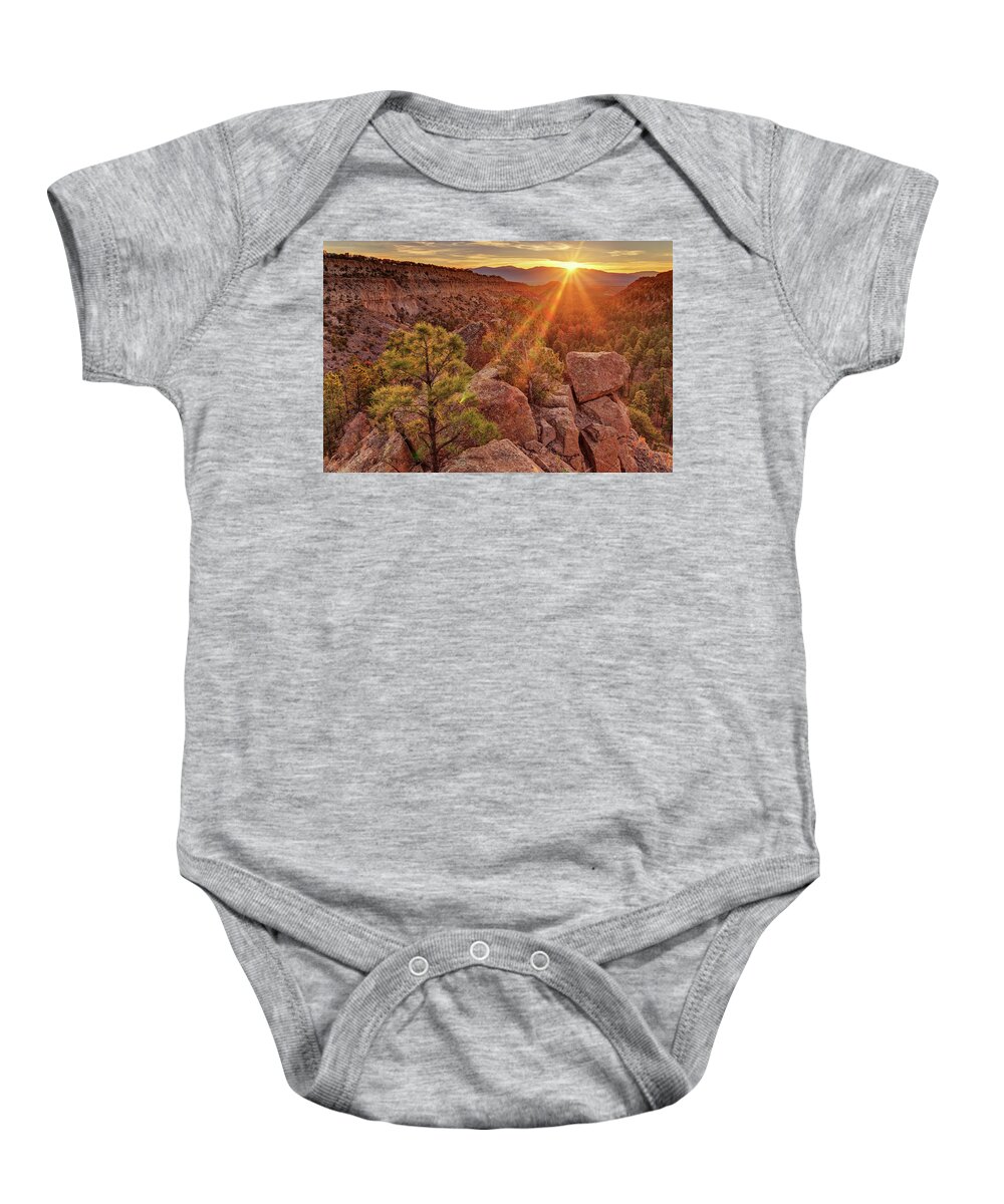 Bayo Canyon Baby Onesie featuring the photograph Bayo Canyon by Robert Charity