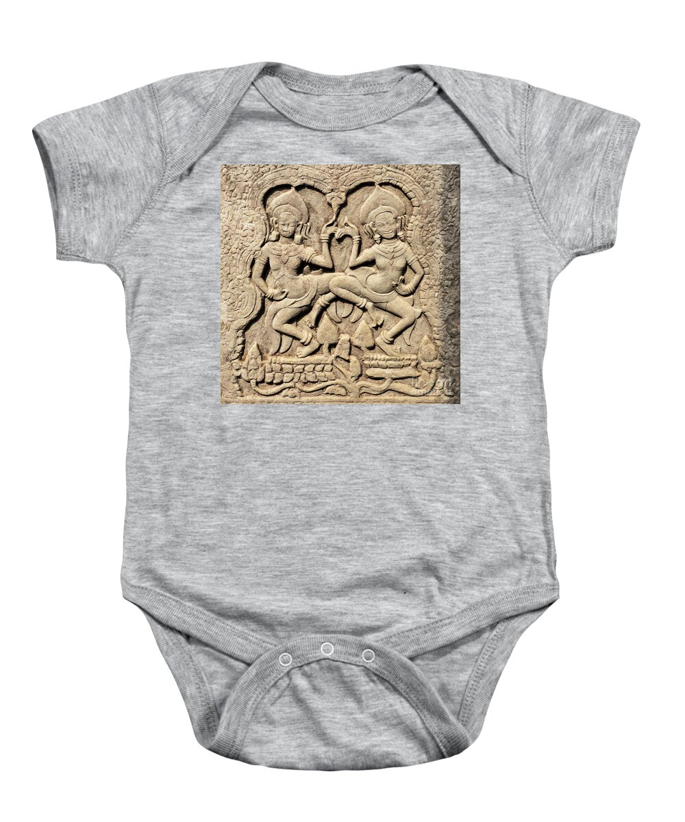 Cambodia Baby Onesie featuring the photograph Bayon Apsaras 04 by Rick Piper Photography