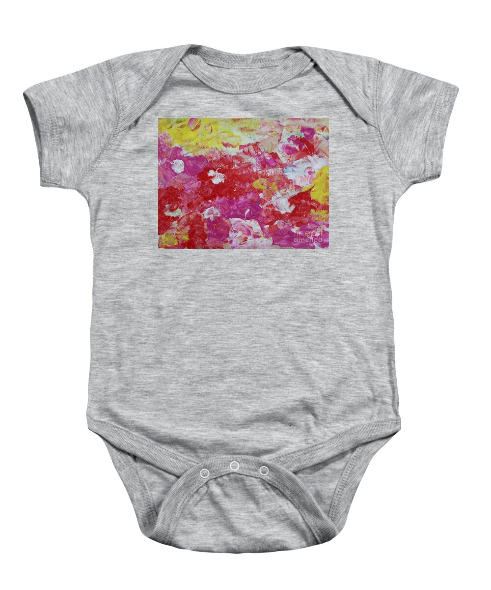 Valentine Bliss Contentment Delight Elation Enjoyment Euphoria Exhilaration Jubilation Laughter Optimism Peace Of Mind Pleasure Prosperity Well-being Beatitude Blessedness Cheer Cheerfulness Content Deliriums Ecstasy Enchantment Exuberance Felicity Gaiety Geniality Gladness Hilarity Hopefulness Joviality Lighthearted Merriment Mirth Joy Happy Baby Onesie featuring the painting Be My Valentine by Sarahleah Hankes