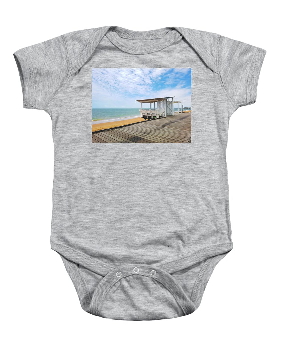 Beach Baby Onesie featuring the photograph Beach Boardwalk by Michael Blaine