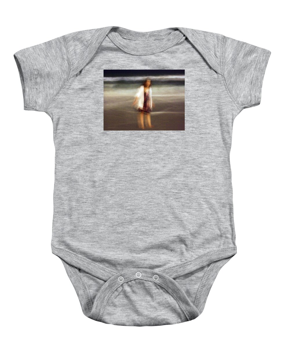 Abstract Baby Onesie featuring the photograph Beach Night 3 by David Ralph Johnson