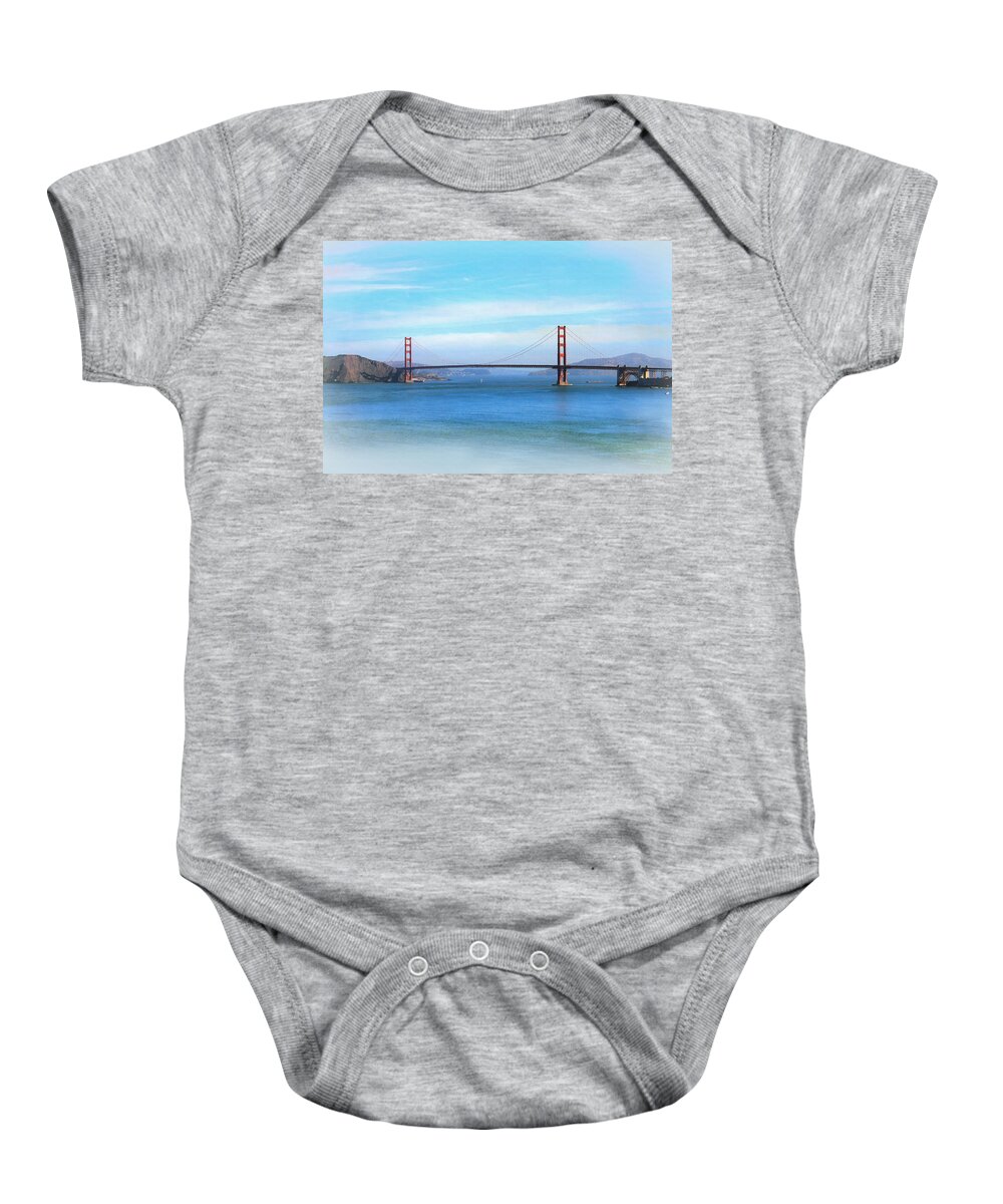 Beautiful Morning At The Golden Gate Baby Onesie featuring the photograph Beautiful Morning at the Golden Gate by Bonnie Follett