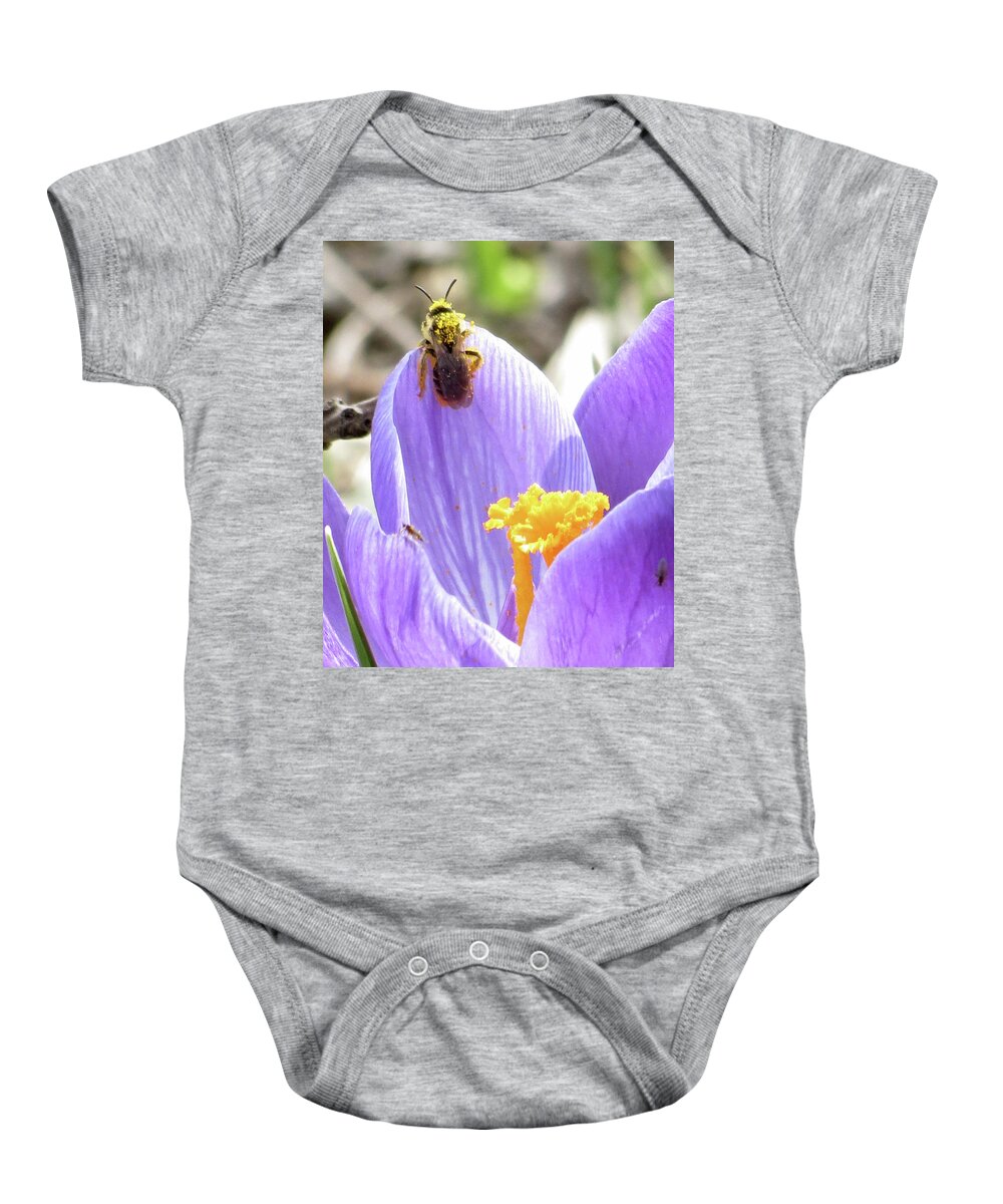 Bee Baby Onesie featuring the photograph Bee Pollen by Azthet Photography