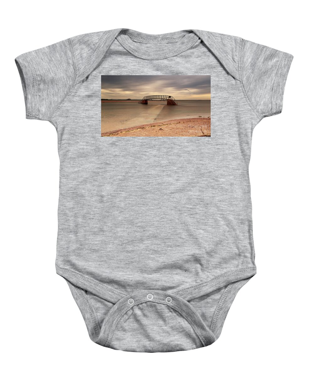 Stairs Baby Onesie featuring the photograph Belhaven Stairs and The Bass by Maria Gaellman