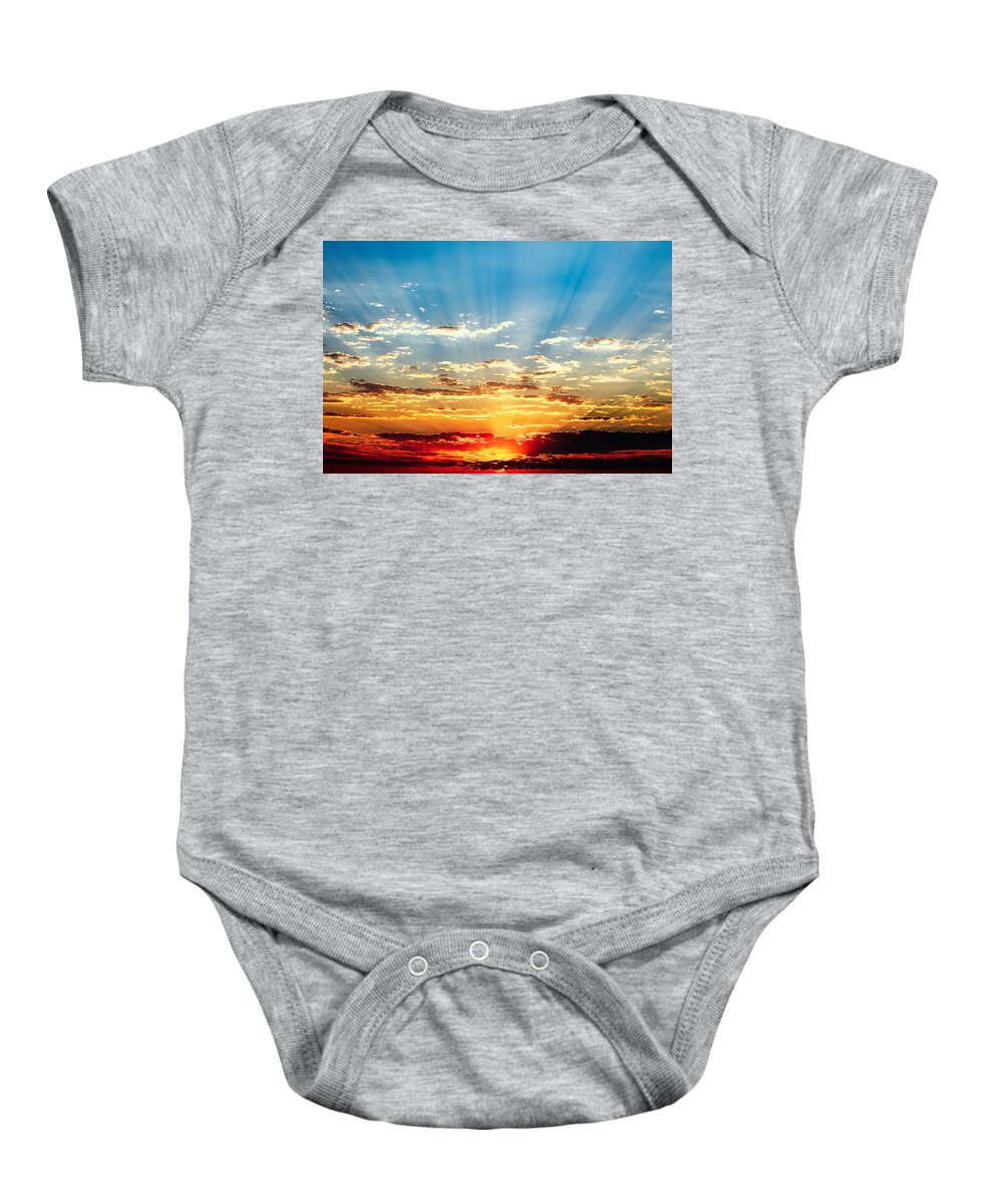 Sun Baby Onesie featuring the photograph Big Sky by Todd Klassy