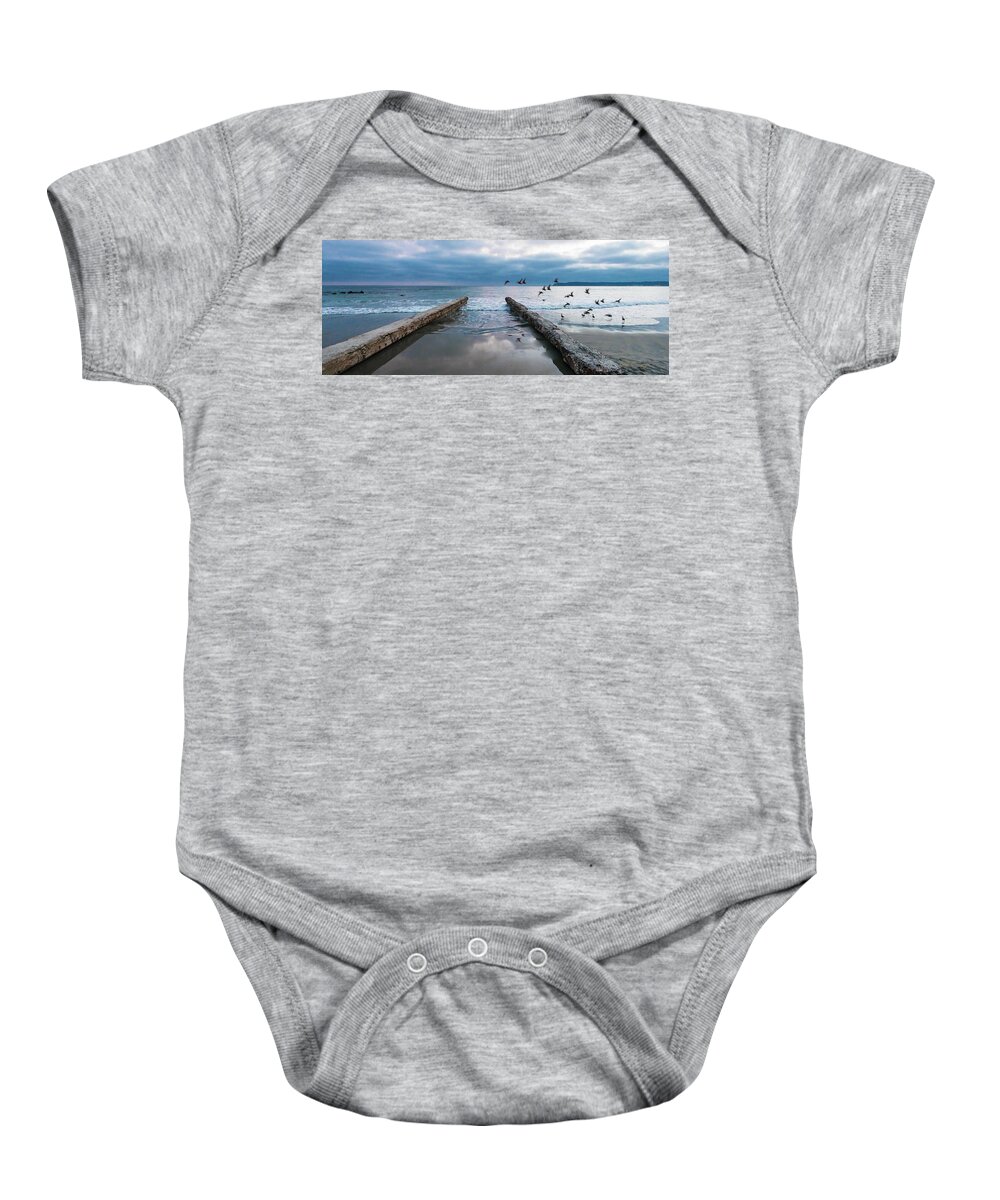 Coronado Baby Onesie featuring the photograph Bird Flight by Dan McGeorge