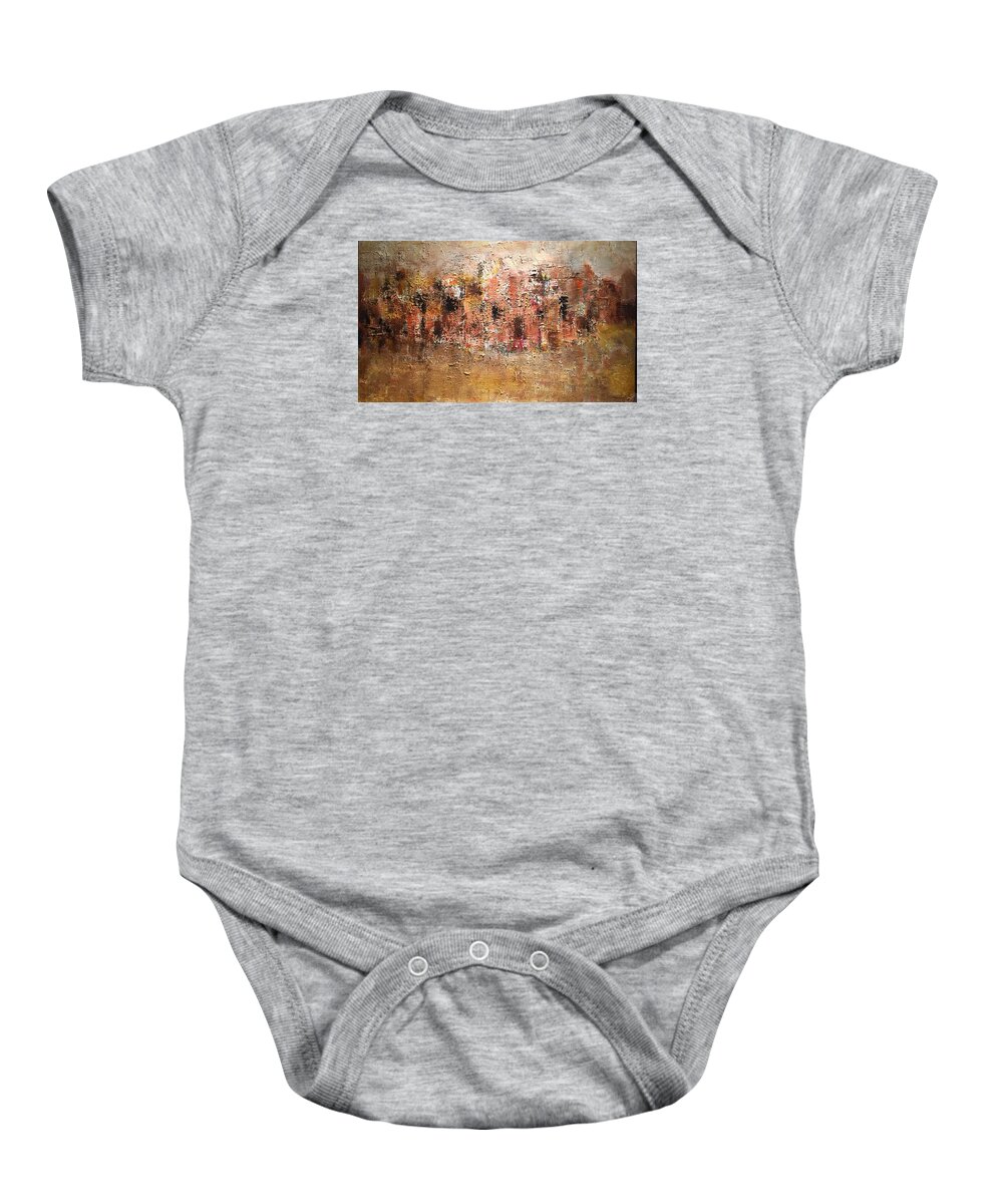 Urban Baby Onesie featuring the painting Birth of an Urbscape by Dennis Ellman