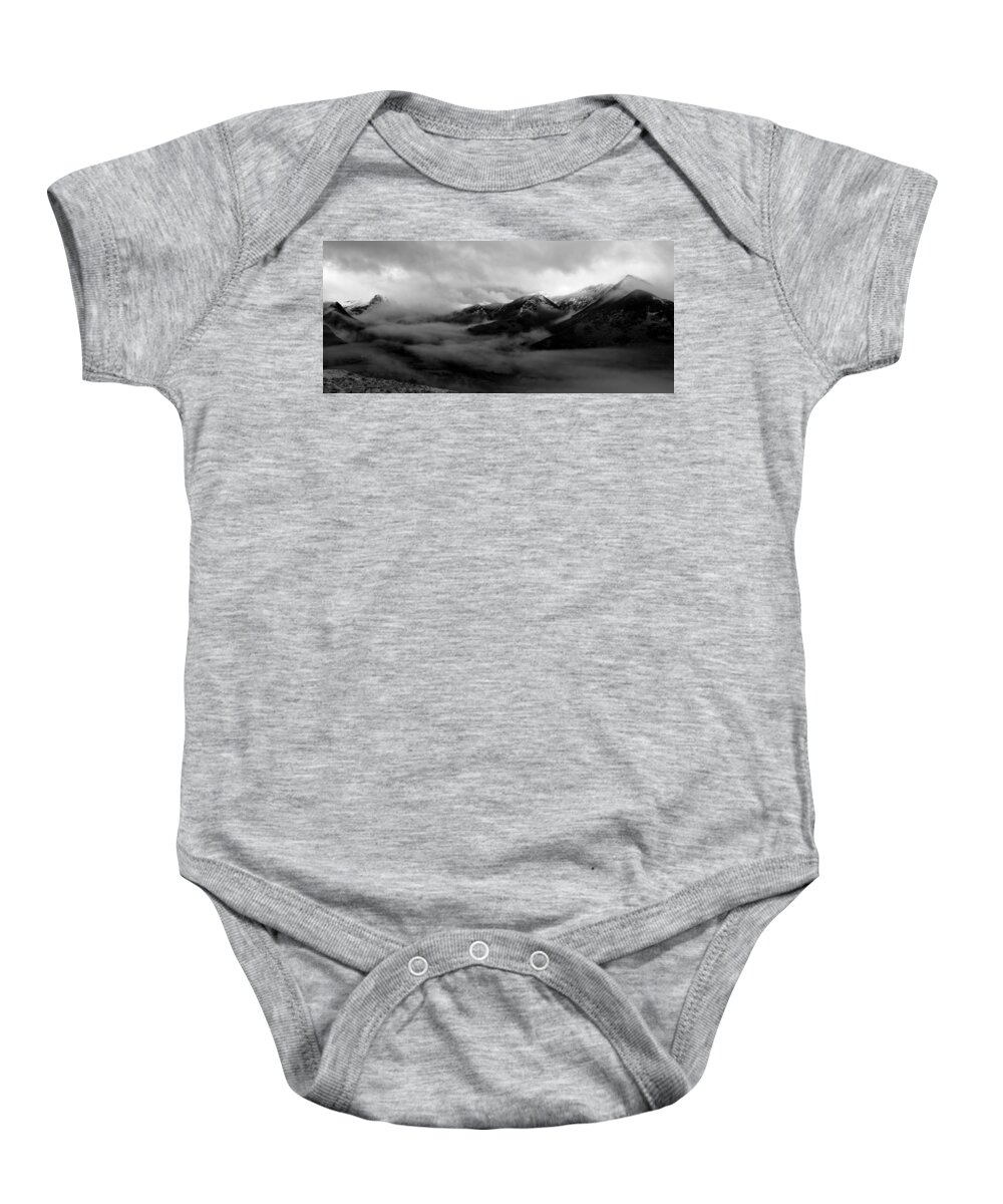 Nature Baby Onesie featuring the photograph Black and white panorama at Catbells by Lukasz Ryszka