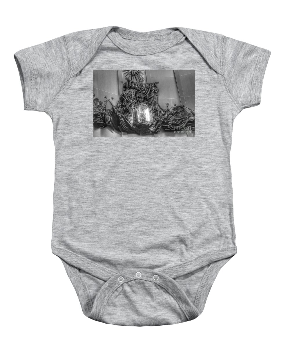 Madonna Baby Onesie featuring the photograph Black Madonna of Czestochowa, Doylestown by Christopher Lotito