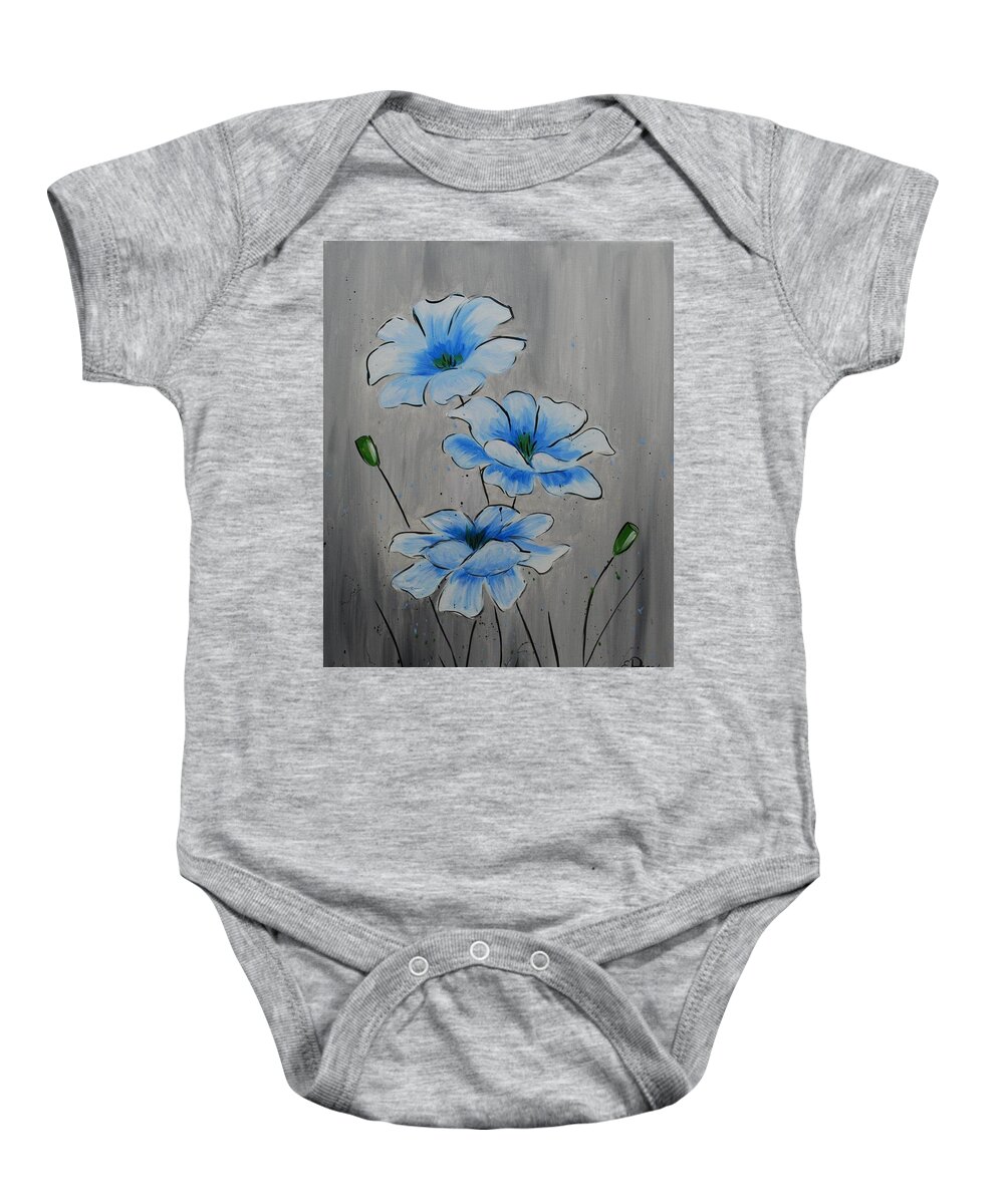 Flower Baby Onesie featuring the painting Bleuming by Emily Page