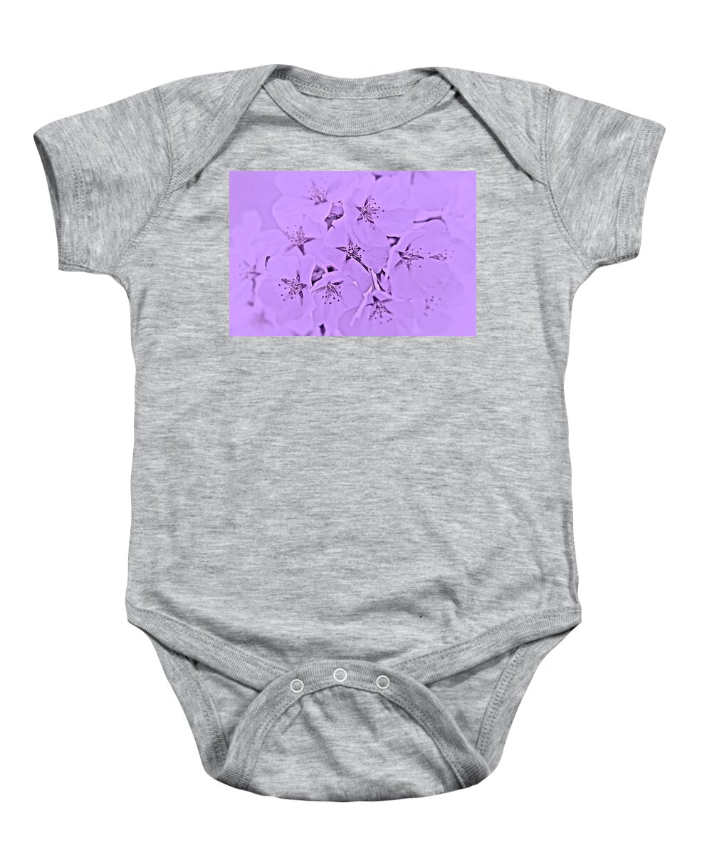 Cherry Blossoms Baby Onesie featuring the photograph Blossoming Softness by Angie Tirado