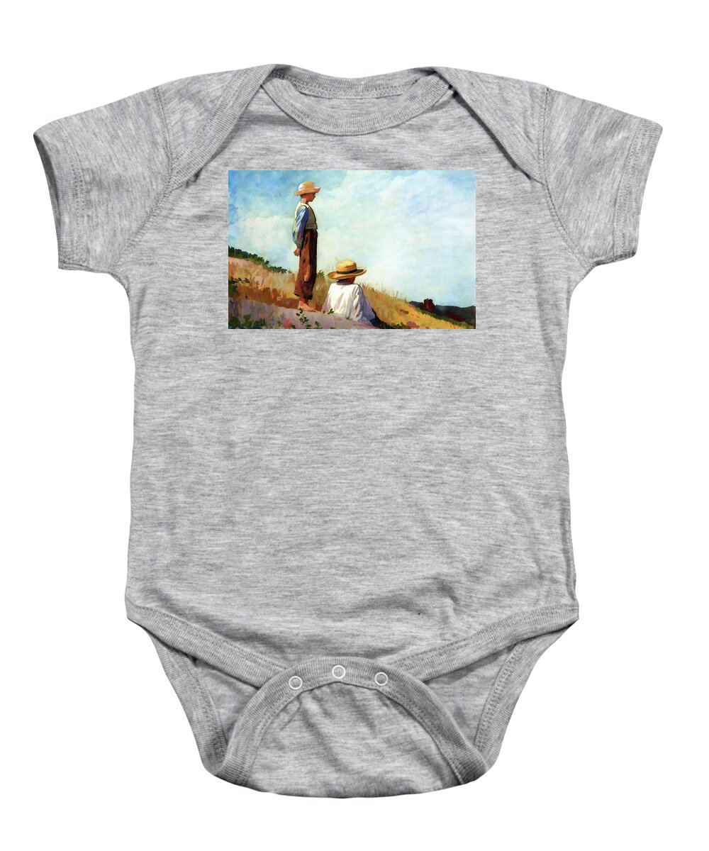 Landscape Baby Onesie featuring the painting Blue Boy by D Fessenden