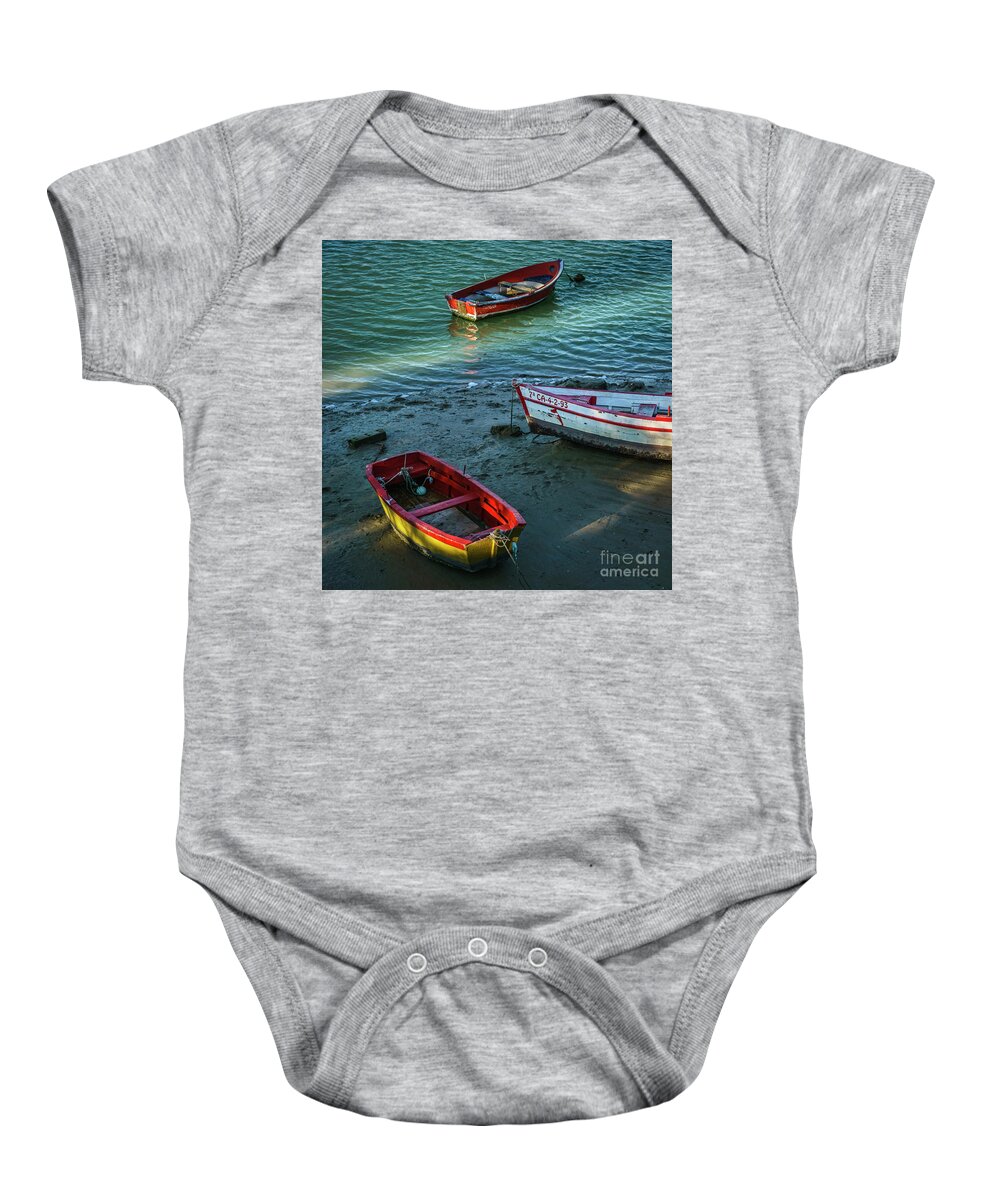 Andalucia Baby Onesie featuring the photograph Boats on San Pedro River Puerto Real Spain by Pablo Avanzini