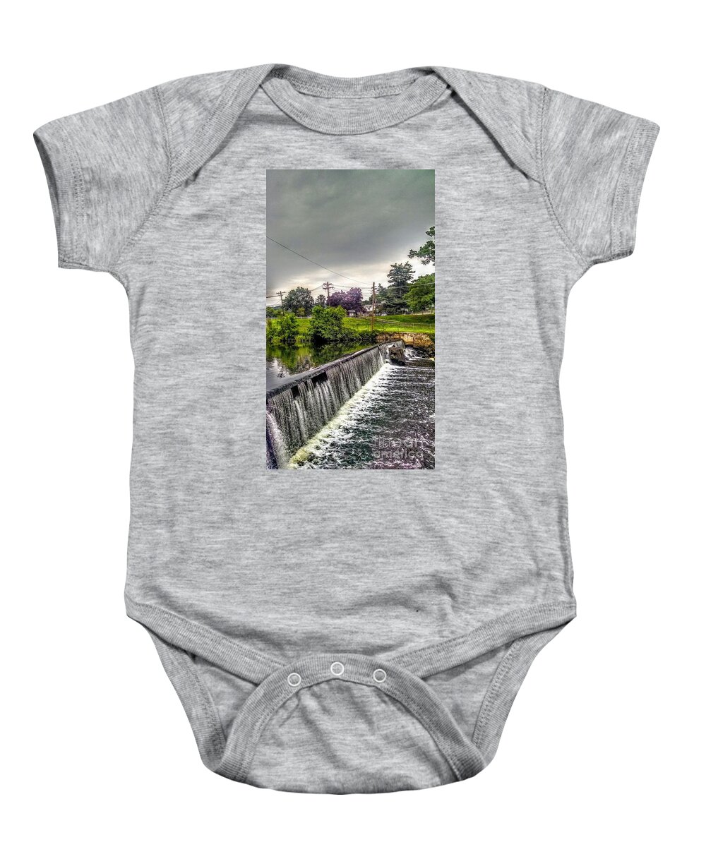 Spillway Baby Onesie featuring the photograph Boonton New Jersey Spillway by Christopher Lotito