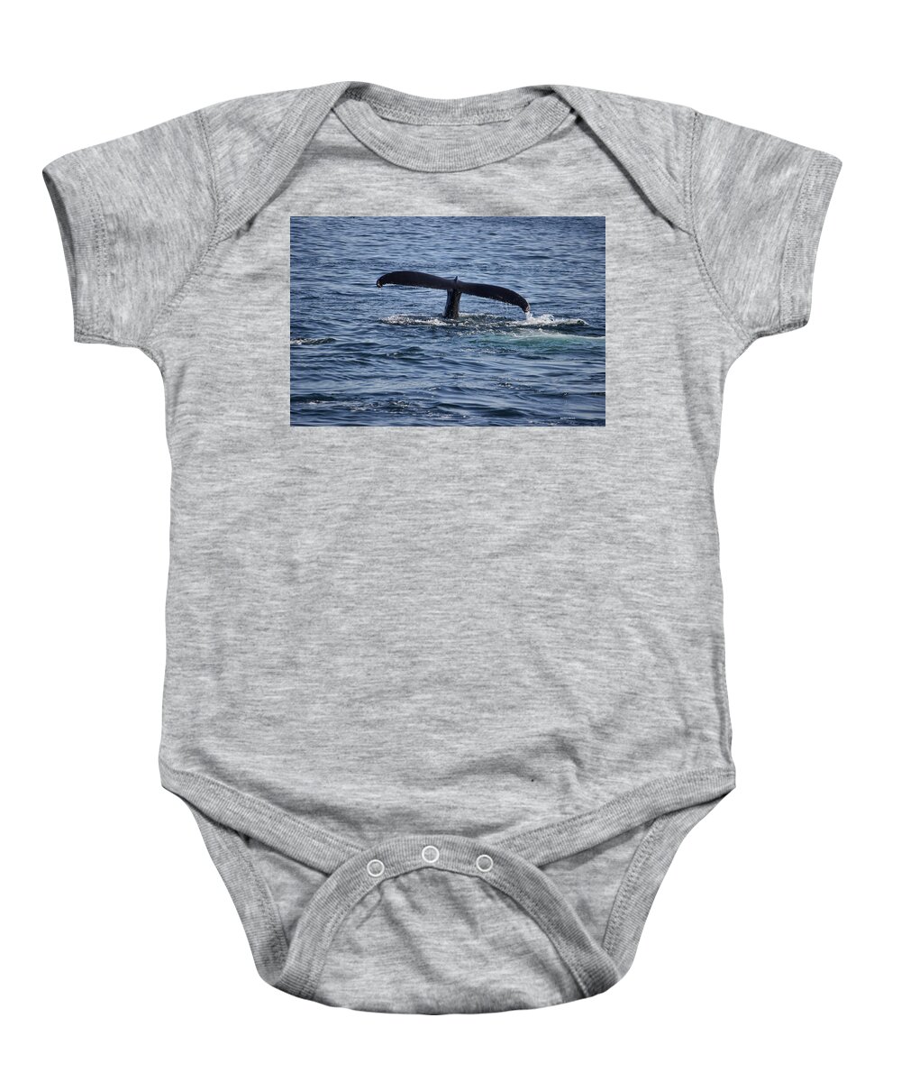 Whales Baby Onesie featuring the photograph The Whale of a Tail by Roberta Byram