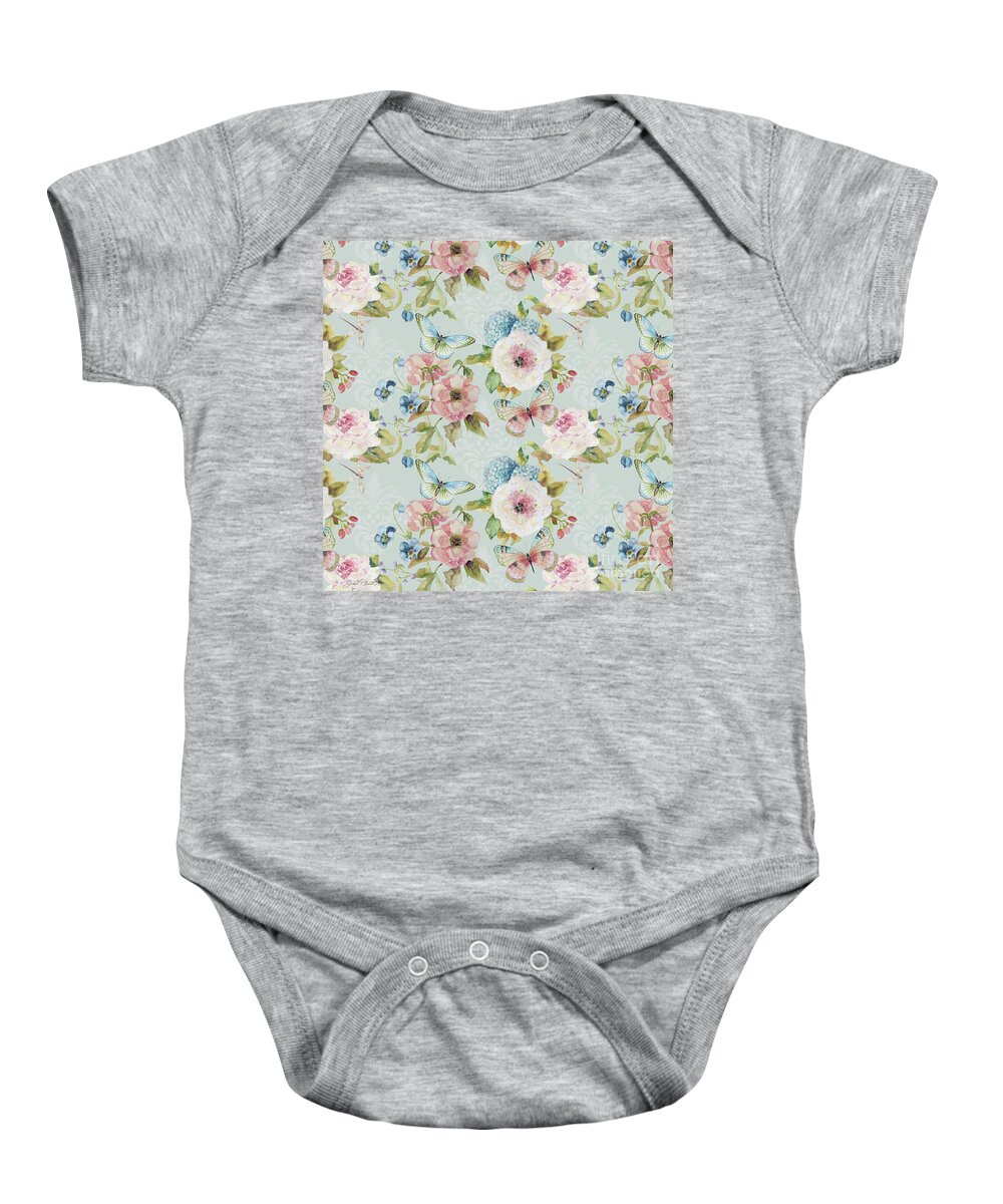 Floral Baby Onesie featuring the painting Botanical Beauty-JP3979 by Jean Plout