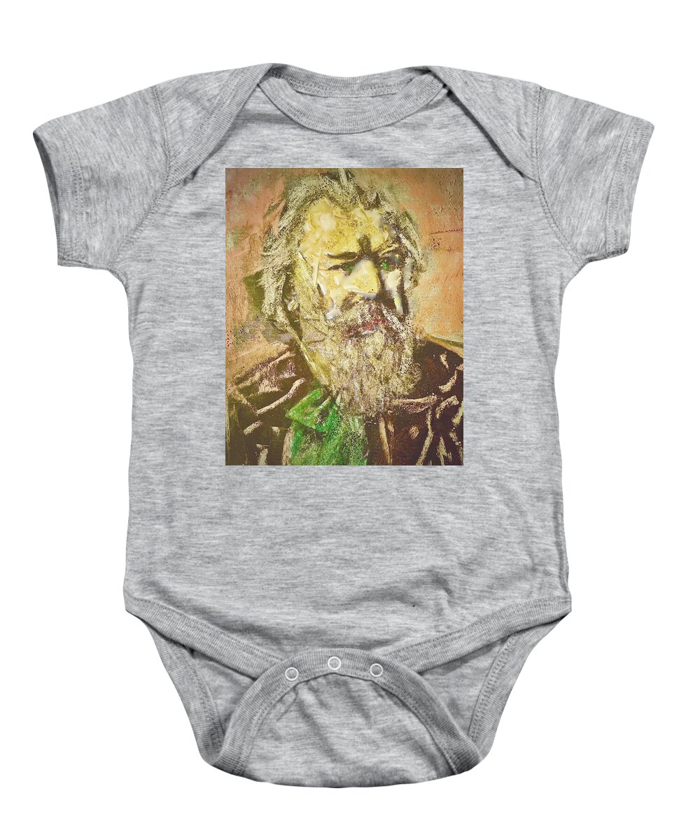  Brahms Baby Onesie featuring the drawing Brahms Study 1 by Bencasso Barnesquiat