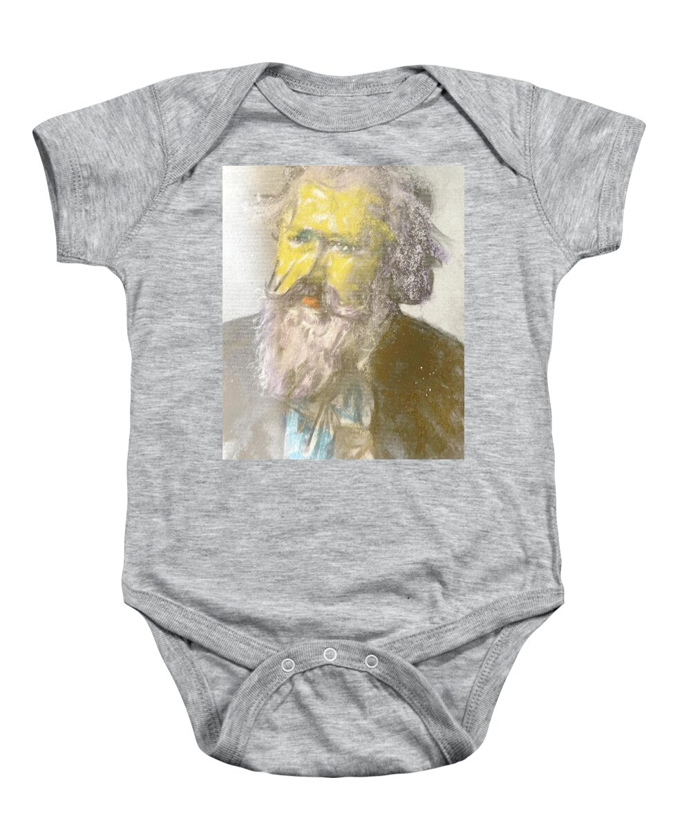 Brahms Baby Onesie featuring the drawing Brahmsabilly Roy Study by Bencasso Barnesquiat
