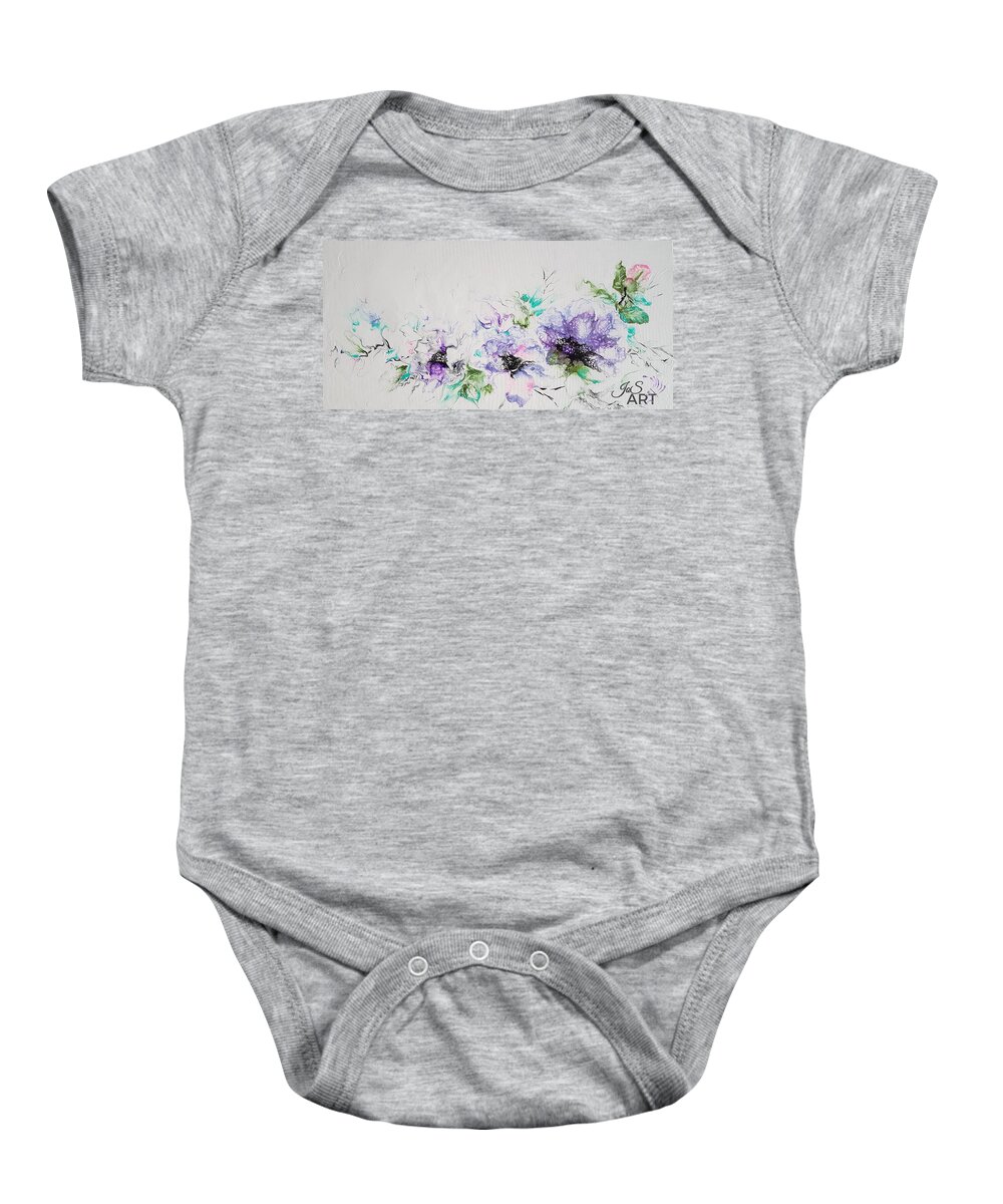 Floral Baby Onesie featuring the painting Branch of Violet by Jo Smoley