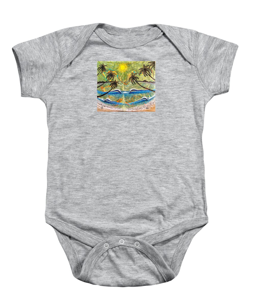Breathe Baby Onesie featuring the painting Breathe in clarity by Paul Carter