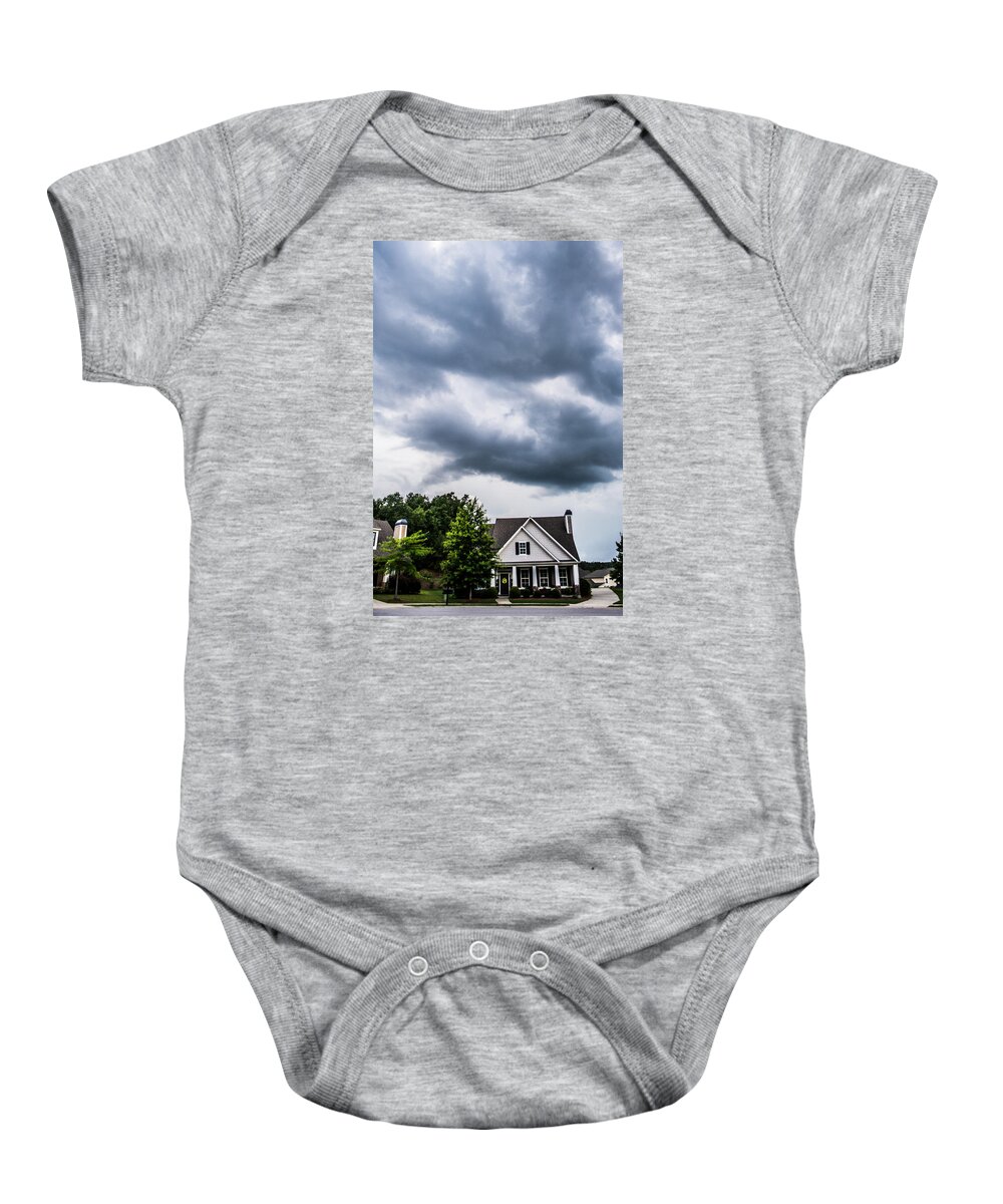 Clouds Baby Onesie featuring the photograph Brewing Clouds by Parker Cunningham