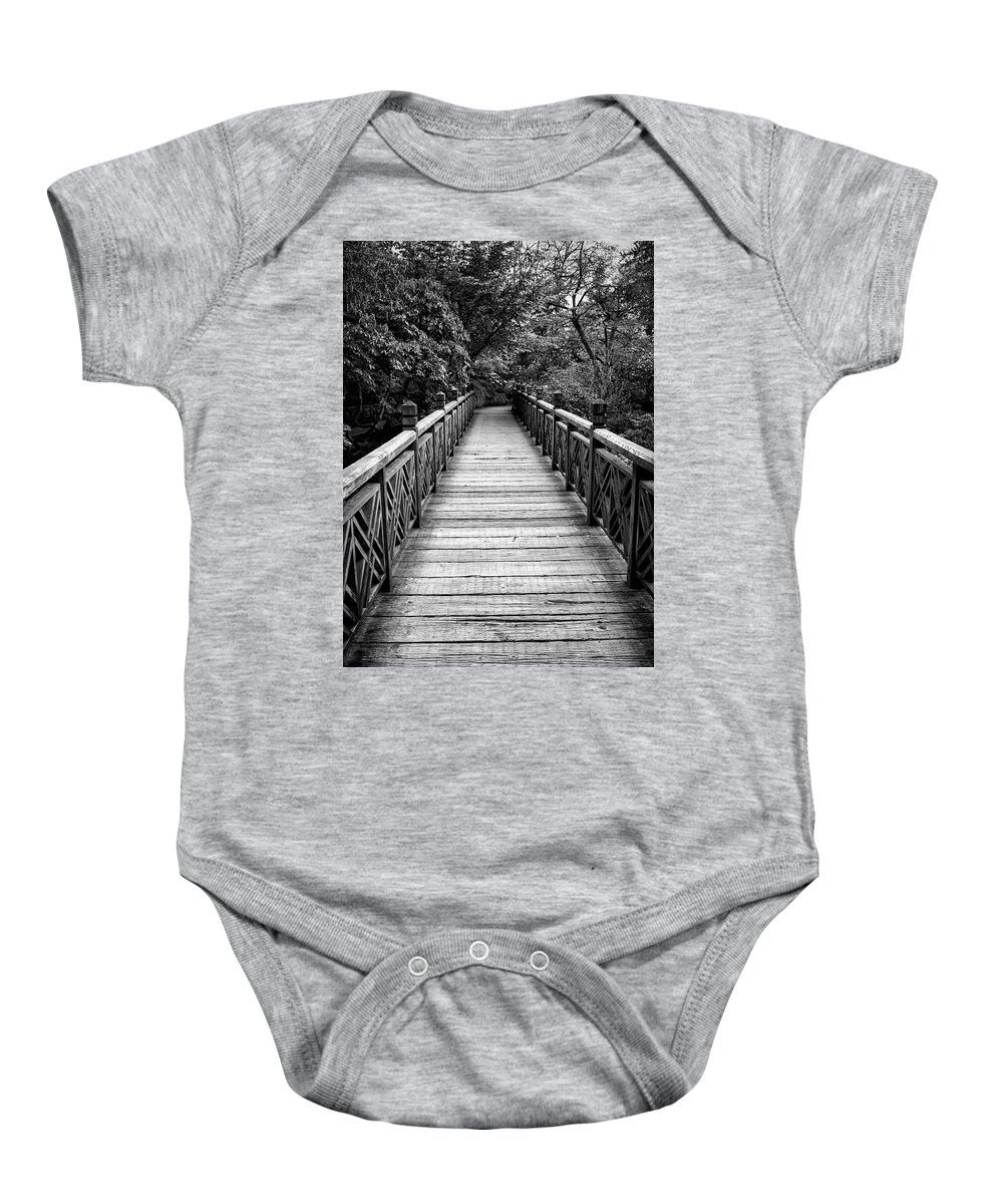 Bridge Baby Onesie featuring the photograph Bridge To New Beginnings by Steven Clark
