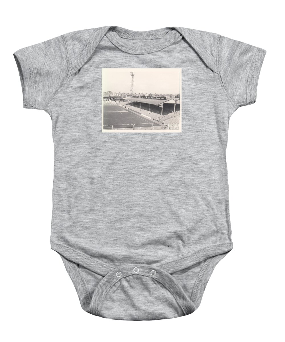  Baby Onesie featuring the photograph Brighton - Goldstone Ground - North Stand - 1960s by Legendary Football Grounds
