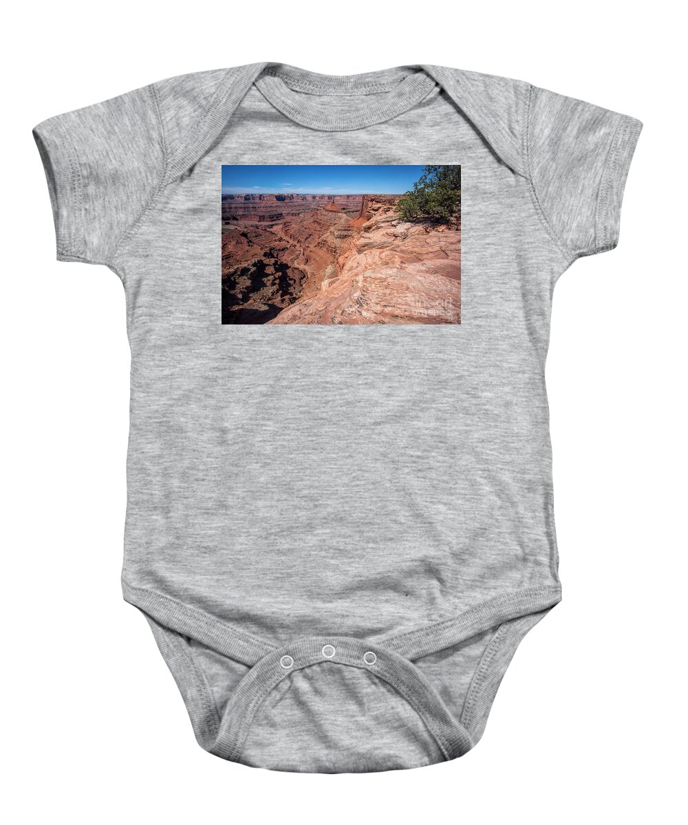 Monument Valley Print Baby Onesie featuring the photograph Brink of the Canyon by Jim Garrison