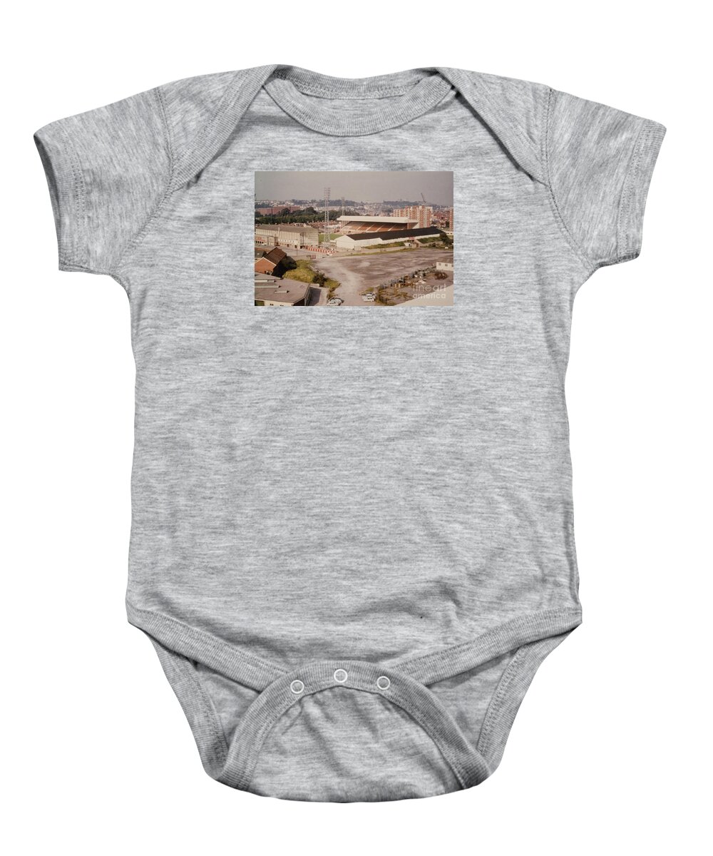  Baby Onesie featuring the photograph Bristol City - Ashton Gate - Exterior - 1980s by Legendary Football Grounds