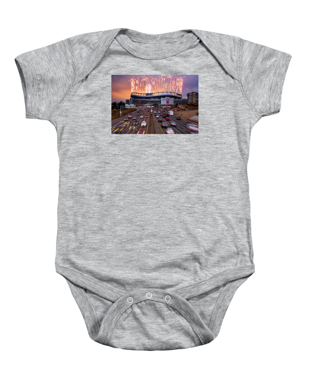 Denver Baby Onesie featuring the photograph Broncos Win AFC Championship Game 2016 by Darren White