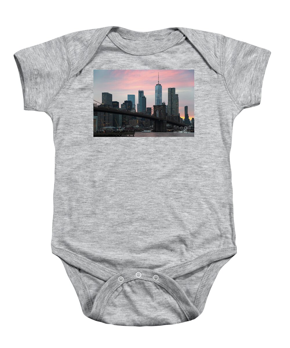 Brooklyn Bridge New York Baby Onesie featuring the photograph Brooklyn bridge New york by Andy Myatt