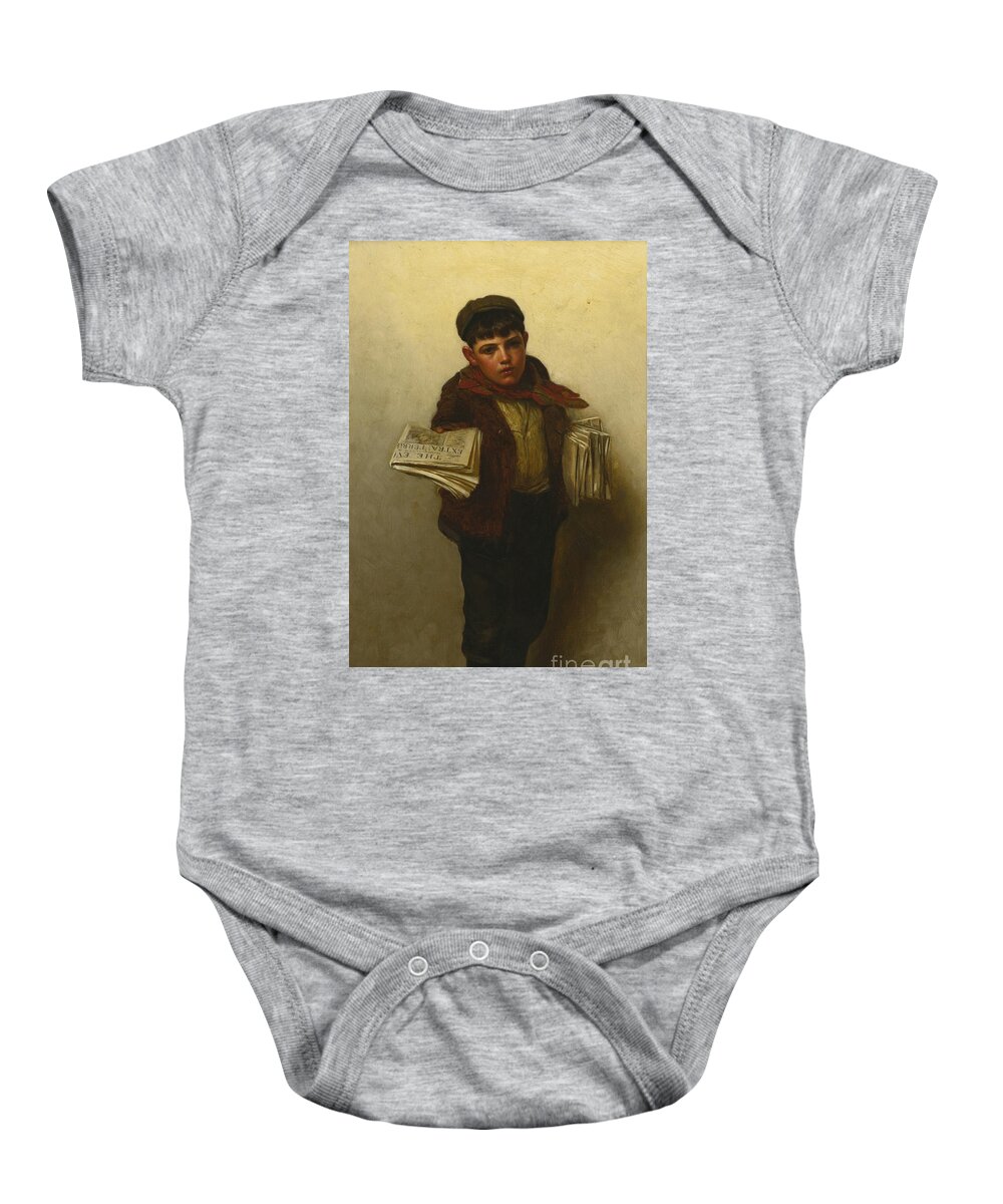 John George Brown 1831 - 1913 Ust Out Baby Onesie featuring the painting Brown by MotionAge Designs