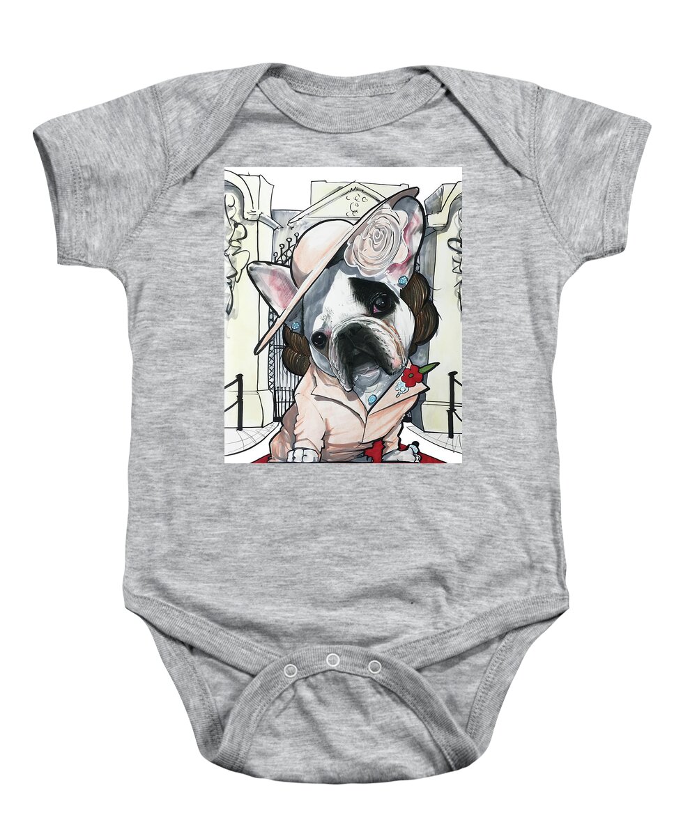 Pet Portrait Baby Onesie featuring the drawing Buckley 3392 PADDYMAE by John LaFree