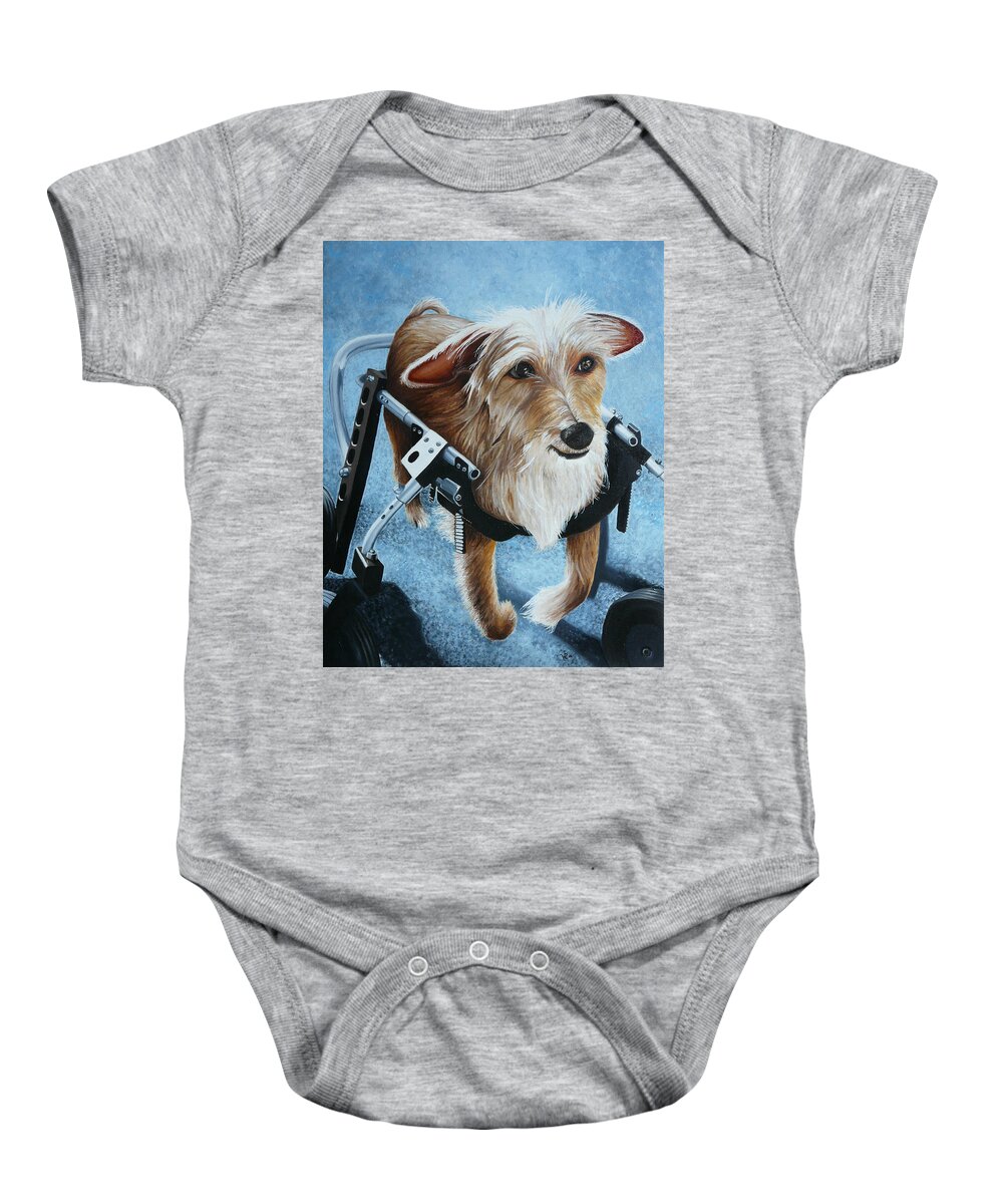 Pet Baby Onesie featuring the painting Buddy's Hope by Vic Ritchey