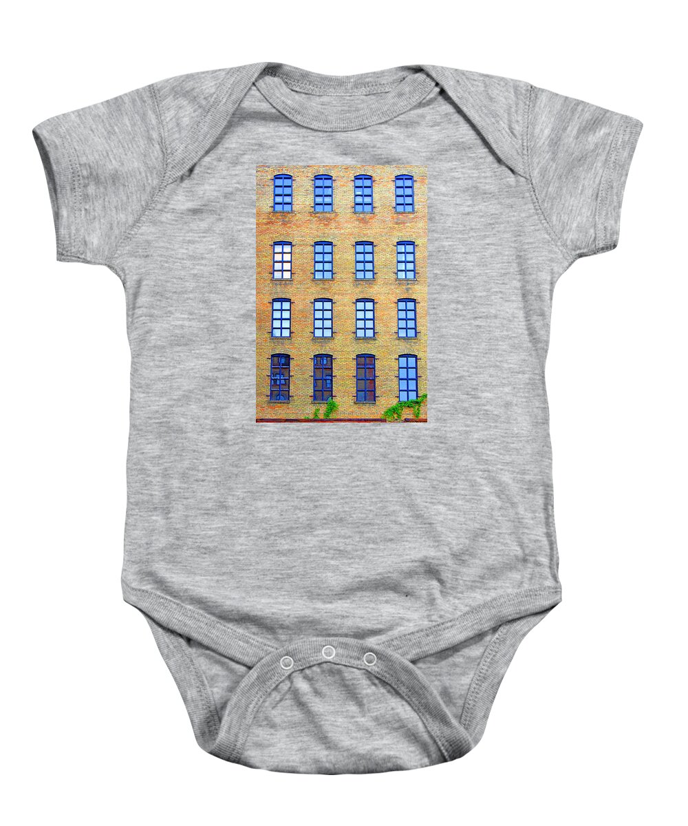 Windows Baby Onesie featuring the photograph Building Windows by David Ralph Johnson