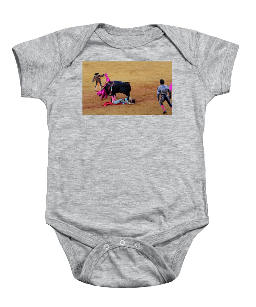Bullfighting Baby Onesie featuring the photograph Bullfighting 30 by Andrew Fare