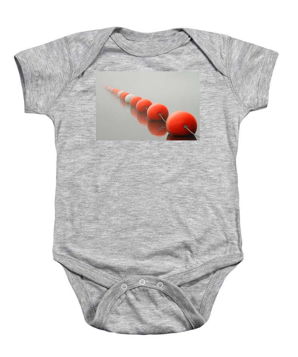 Bouy Baby Onesie featuring the photograph Buoy Line by Karol Livote