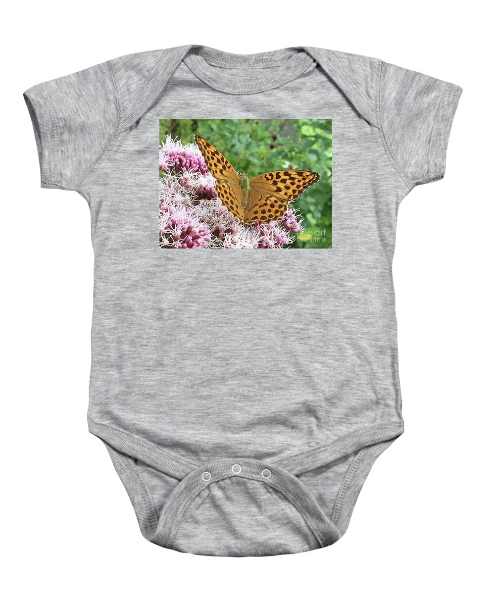 Butterfly Baby Onesie featuring the photograph Butterfly Argynnis paphia by Eva-Maria Di Bella